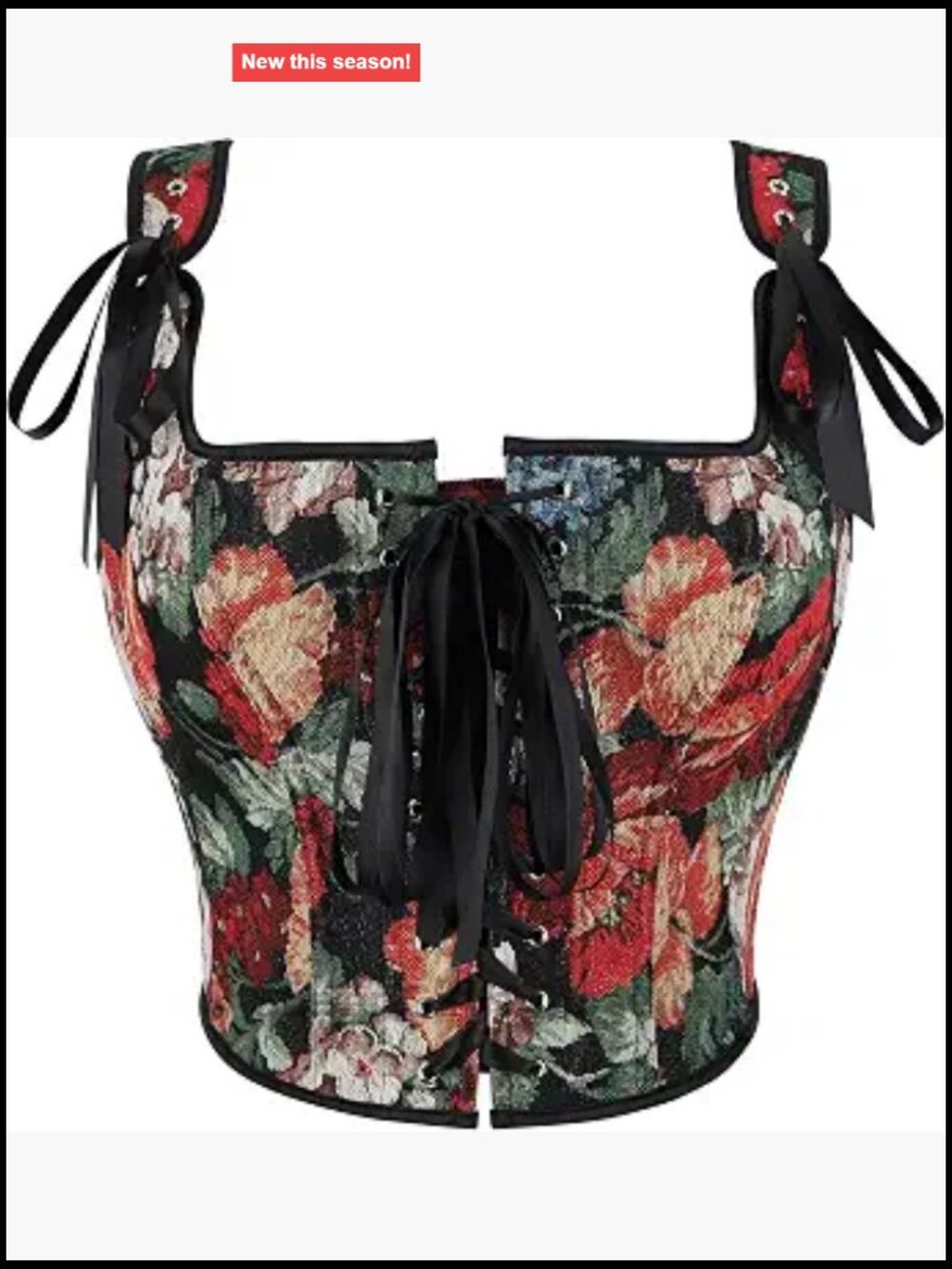 Women's Overbust Corset Top Renaissance Floral Lace-Up Waist Cincher Bustier